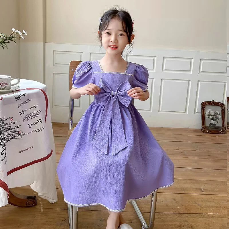 女童夏装连衣裙儿童裙子夏天新款洋气泡泡袖儿童装女孩夏季公主裙