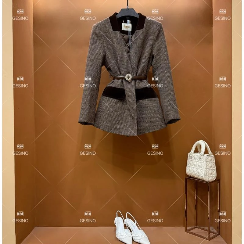 【闵闵】秋冬气质小香风时尚设计中长款外套轻奢短款女士QD-2025150