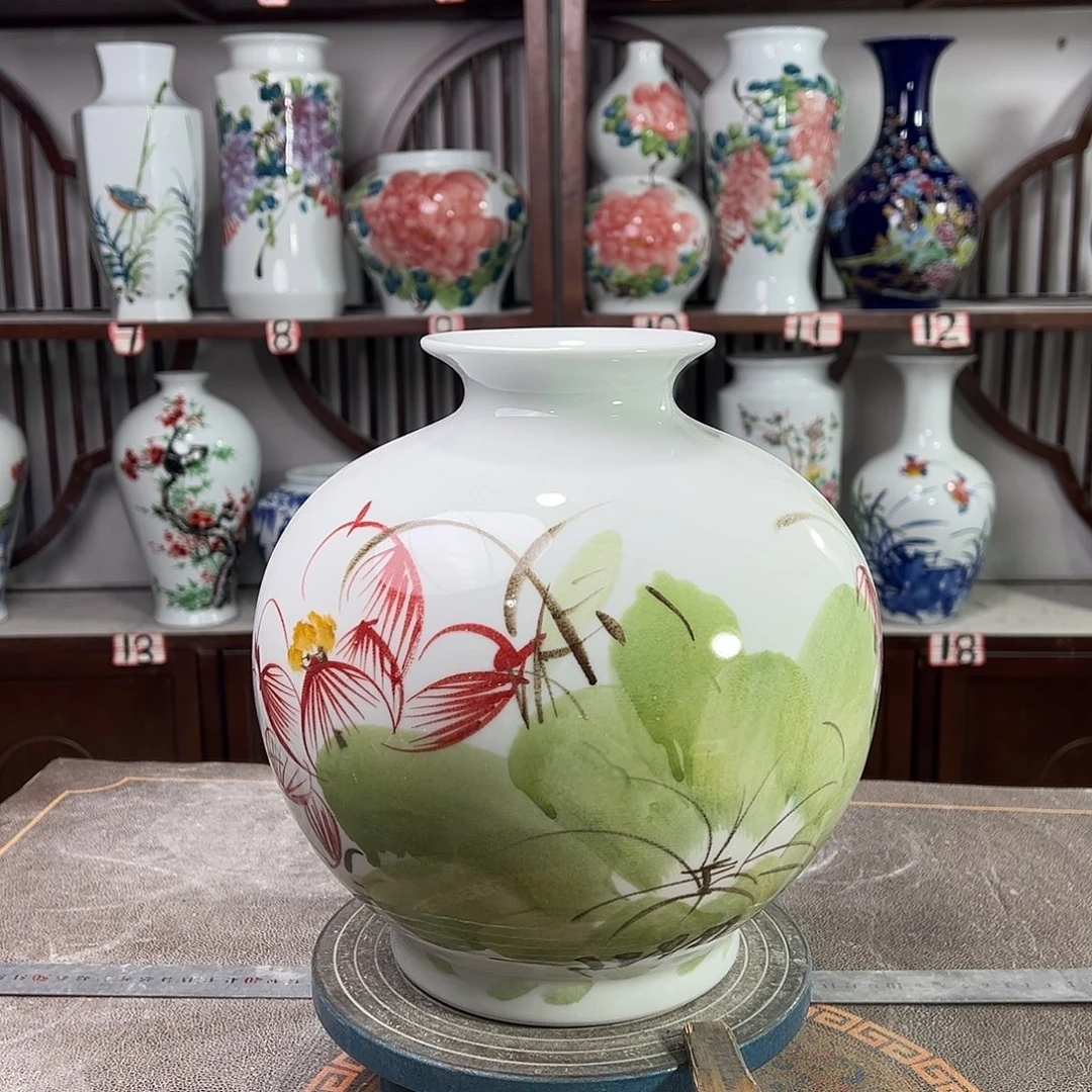 陶摆件景德镇陶瓷石荷花