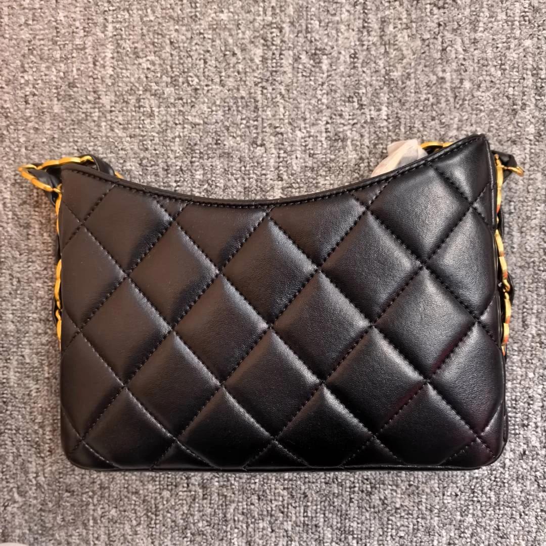 2025新款手工真皮女包  粗链包边hb 黑 1141