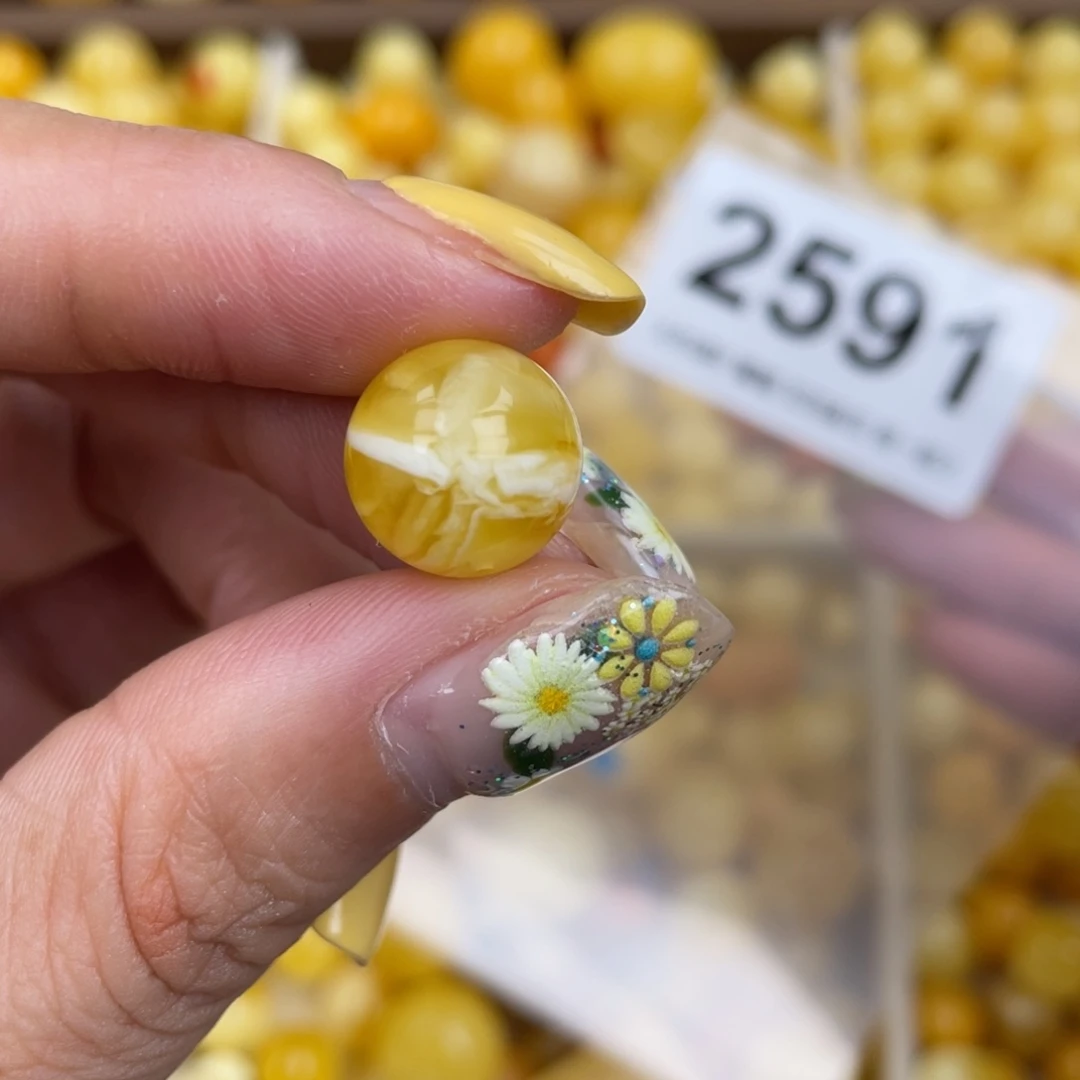 未镶嵌蜜蜡珠宝奇石平头12.7