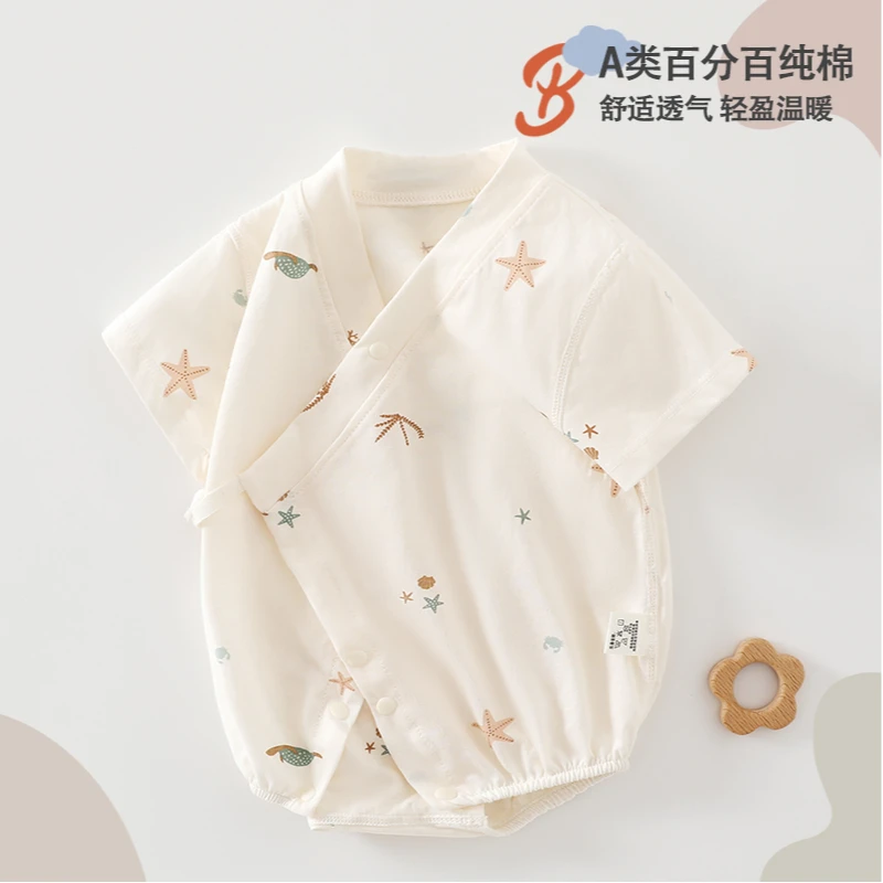 婴儿连体衣夏季短袖包屁衣婴幼儿夏天纯棉爬服宝宝睡衣新生儿哈衣