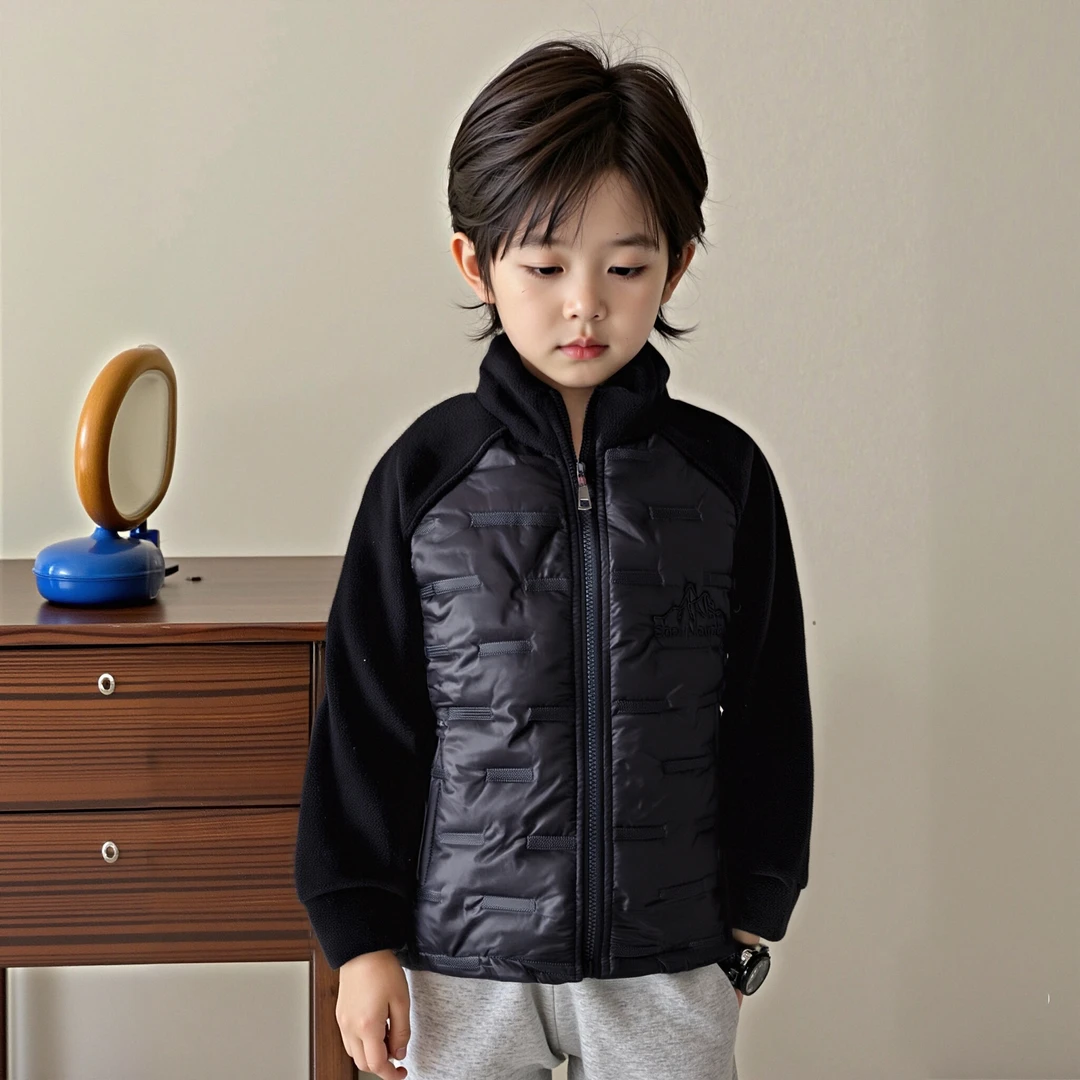 儿童服立领韩版夹克圆领棉袄百搭加厚校服神器2025保暖秋冬时尚