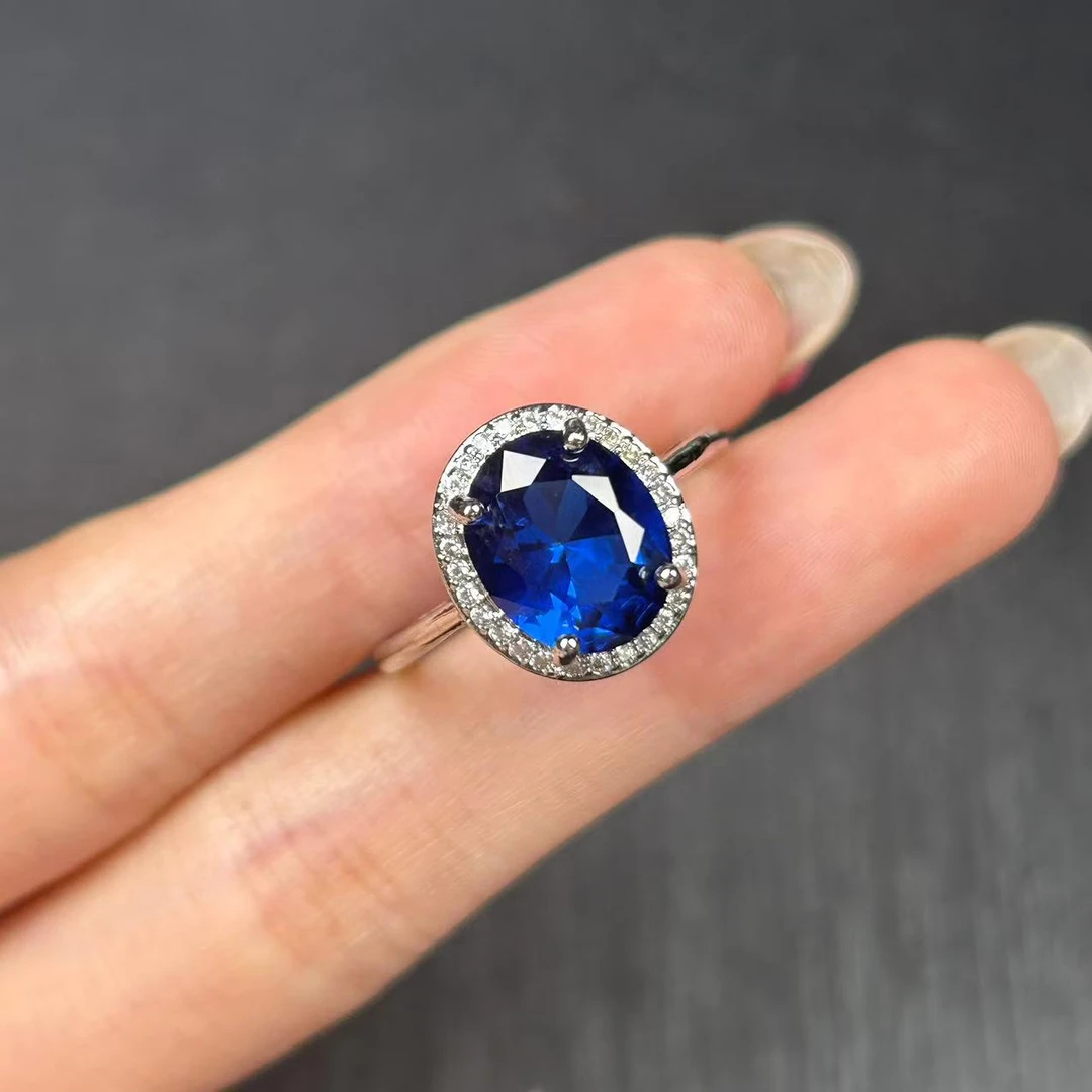 阿鲁沙-气质时尚蓝宝石-精工合金培育戒指583