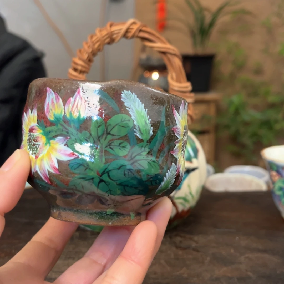 杯景德镇柴烧手绘杯