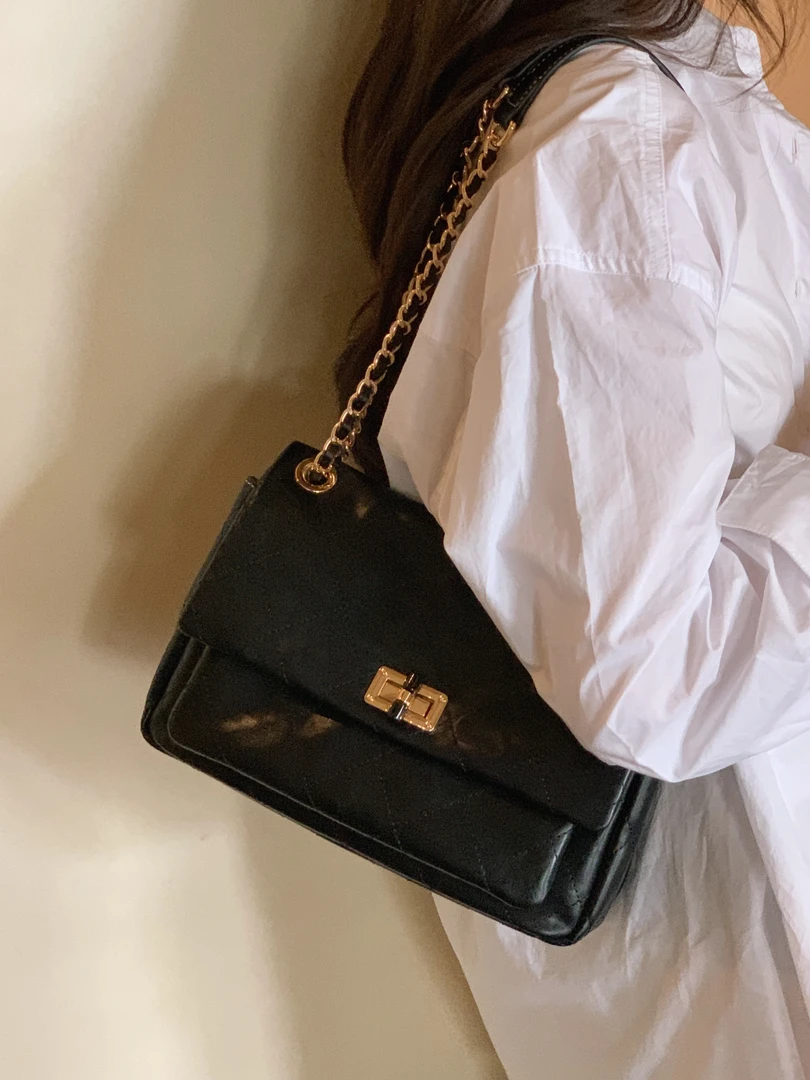 2025新款高级感菱格链条小方包通勤腋下包百搭大容量单肩斜跨包女