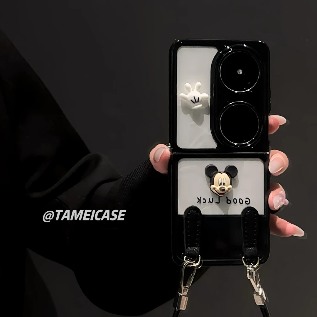 适用于华为POCKET2手机壳奶油壳FINDN3FLIP米奇华为pocketS保护壳