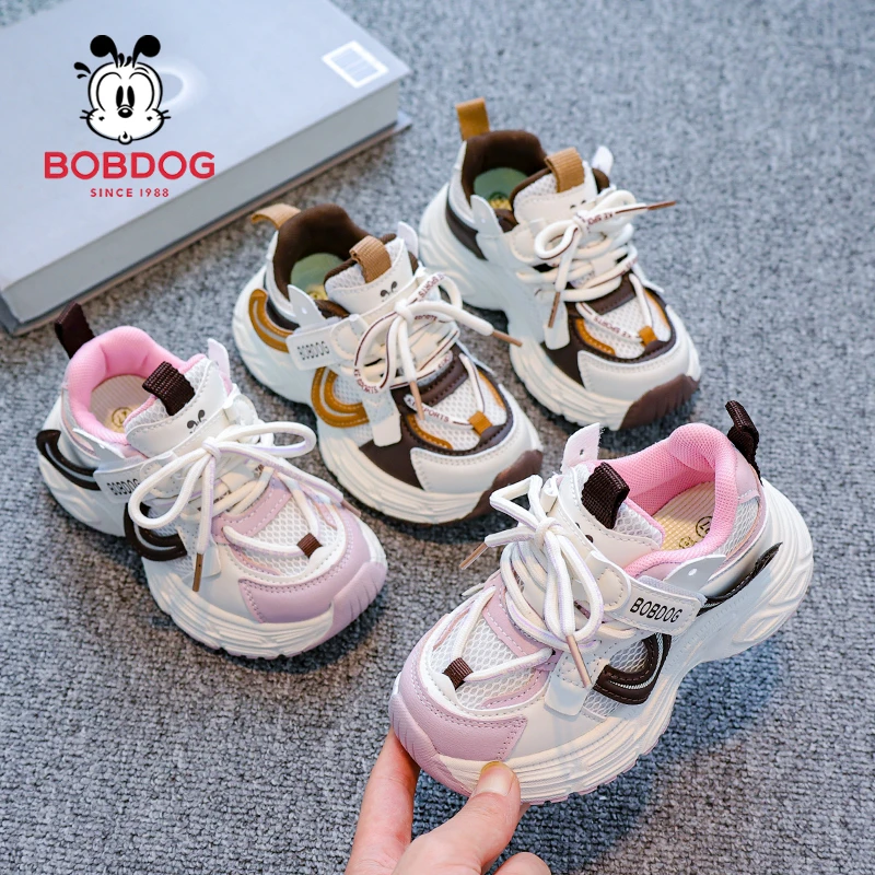 Bobdog/巴布豆童鞋软底鞋子2025秋季款男男童休闲鞋双网休闲童鞋