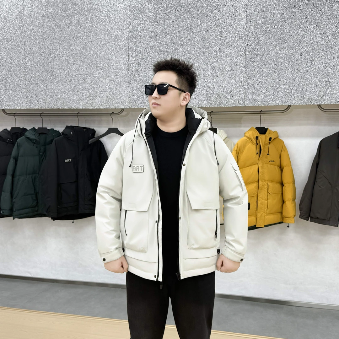 大码男装 冬季新款棉服 128魔术贴字母款