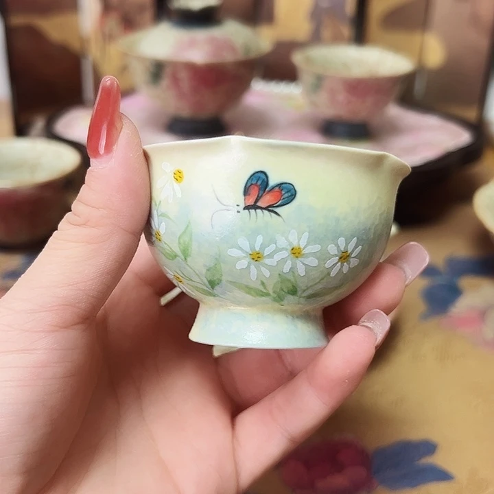 火石红国色牡丹盛世系列茶器