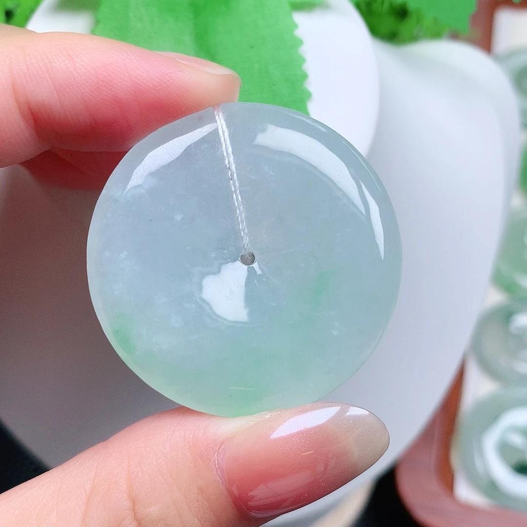 翡翠未镶嵌颈饰平安38.5-5.8