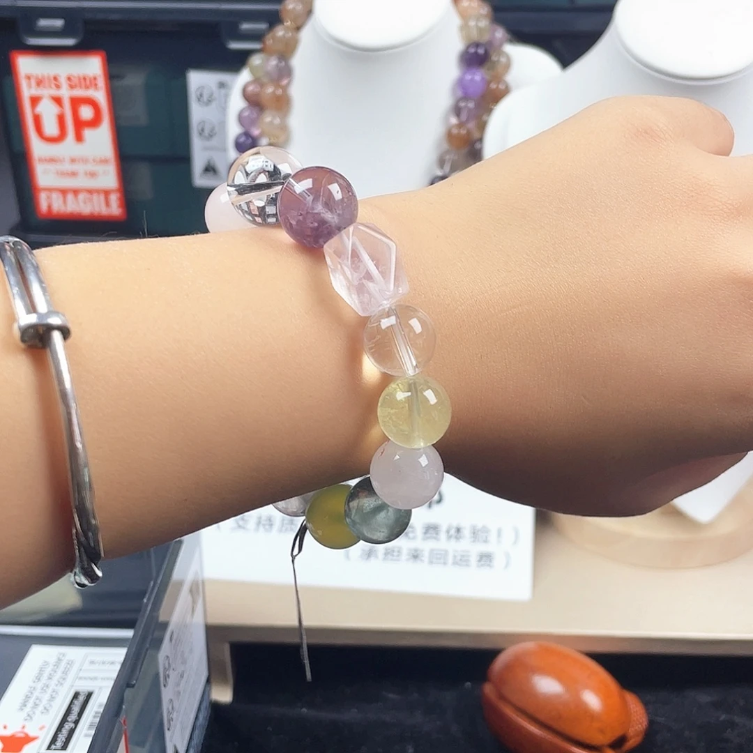 烟晶手链银S925镶嵌