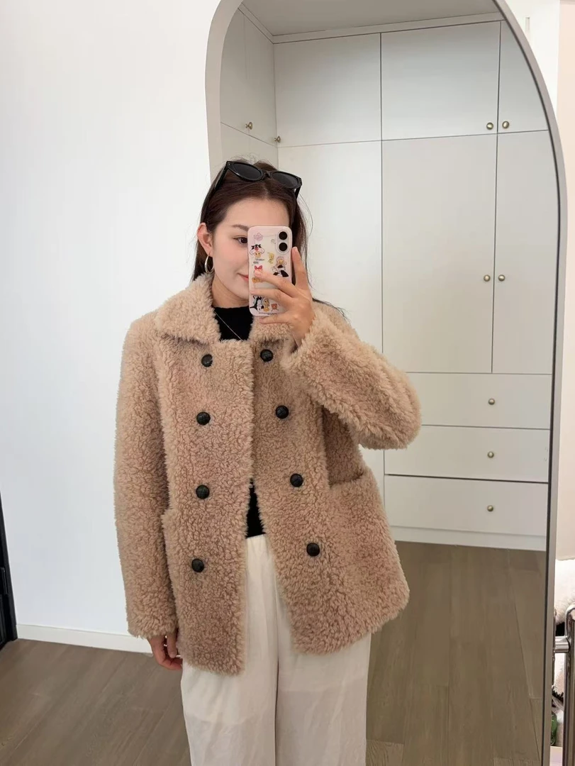 100羊毛女短外套韩系小个子软糯