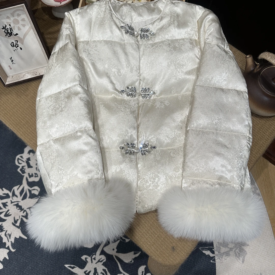 时尚冬季网红气质复古加厚加绒保暖外套中国风新中式古风秋冬