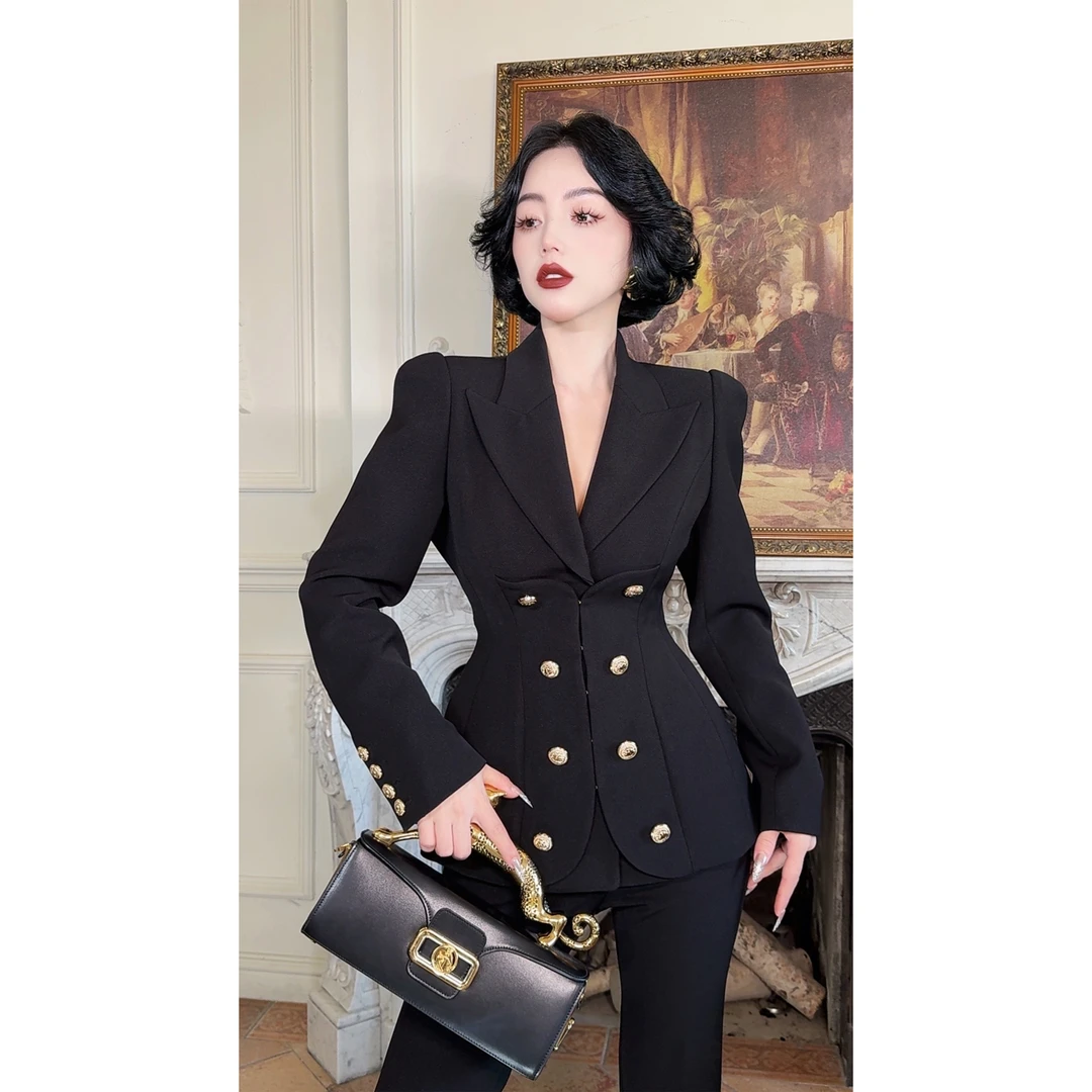 LYXJ【巴蒂杂志】秋季显腰线气质感时尚套装11410