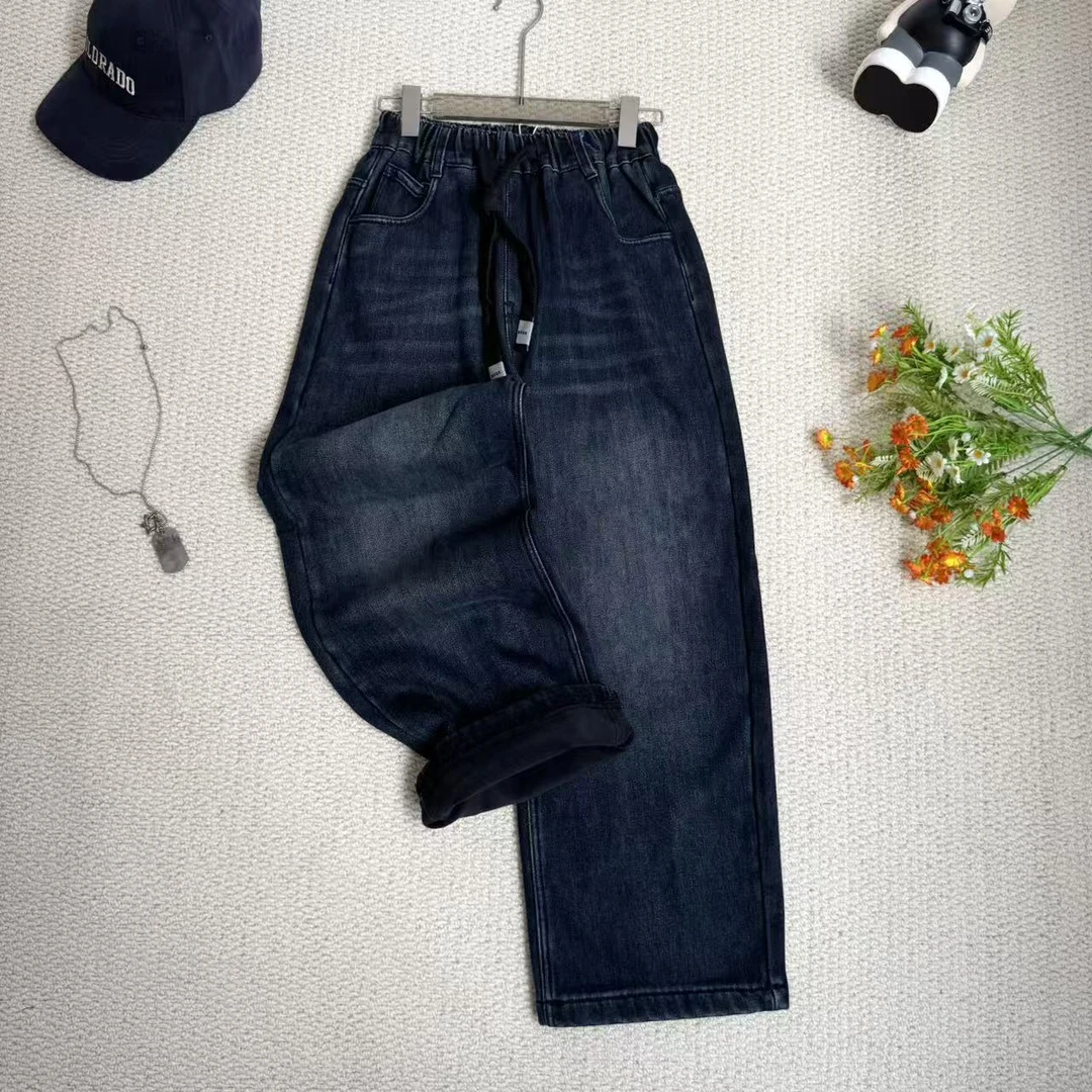 中大童冬季韩版牛仔裤加绒加厚8001