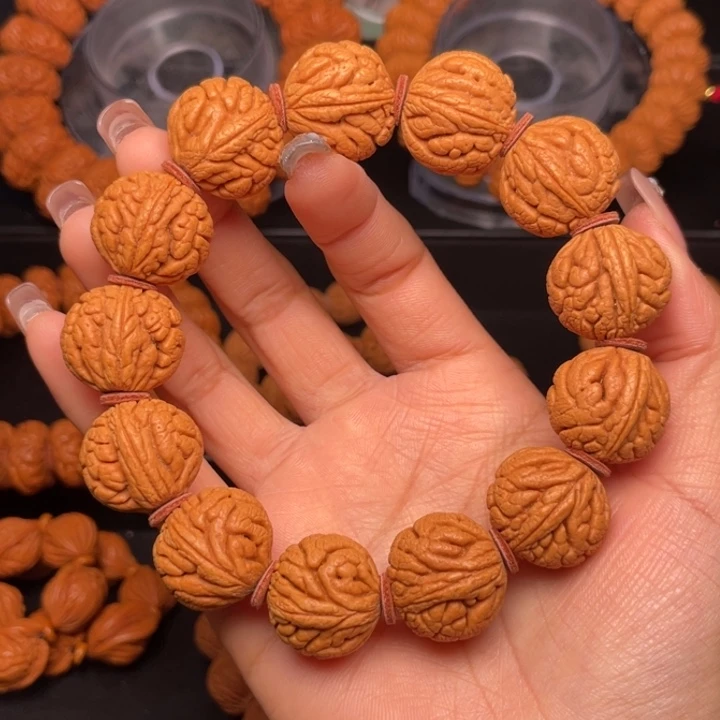 桃核手串20尺寸密纹龙珠（16号链接）