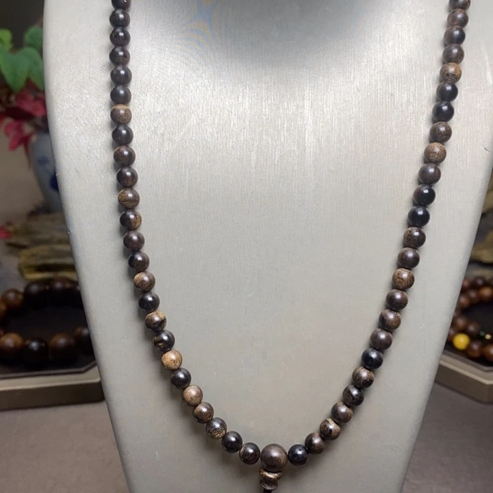 沉香手串越南芽庄白棋楠瘤疤06×108