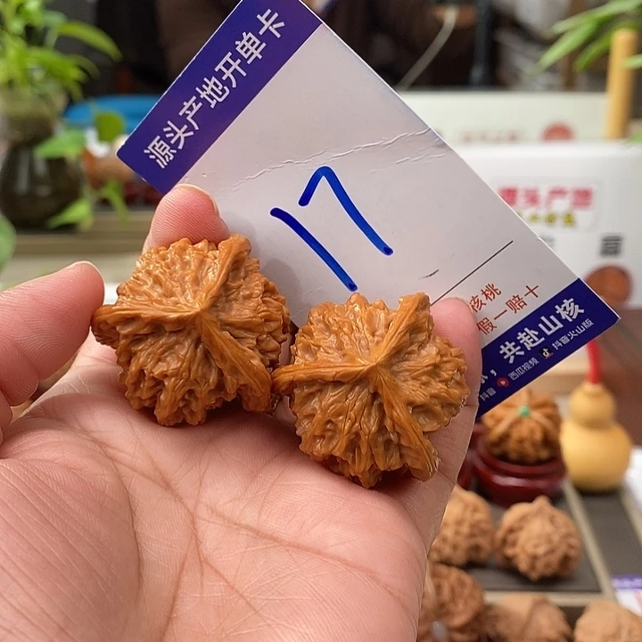 把件文玩核桃35天然盘山矮桩奔17号