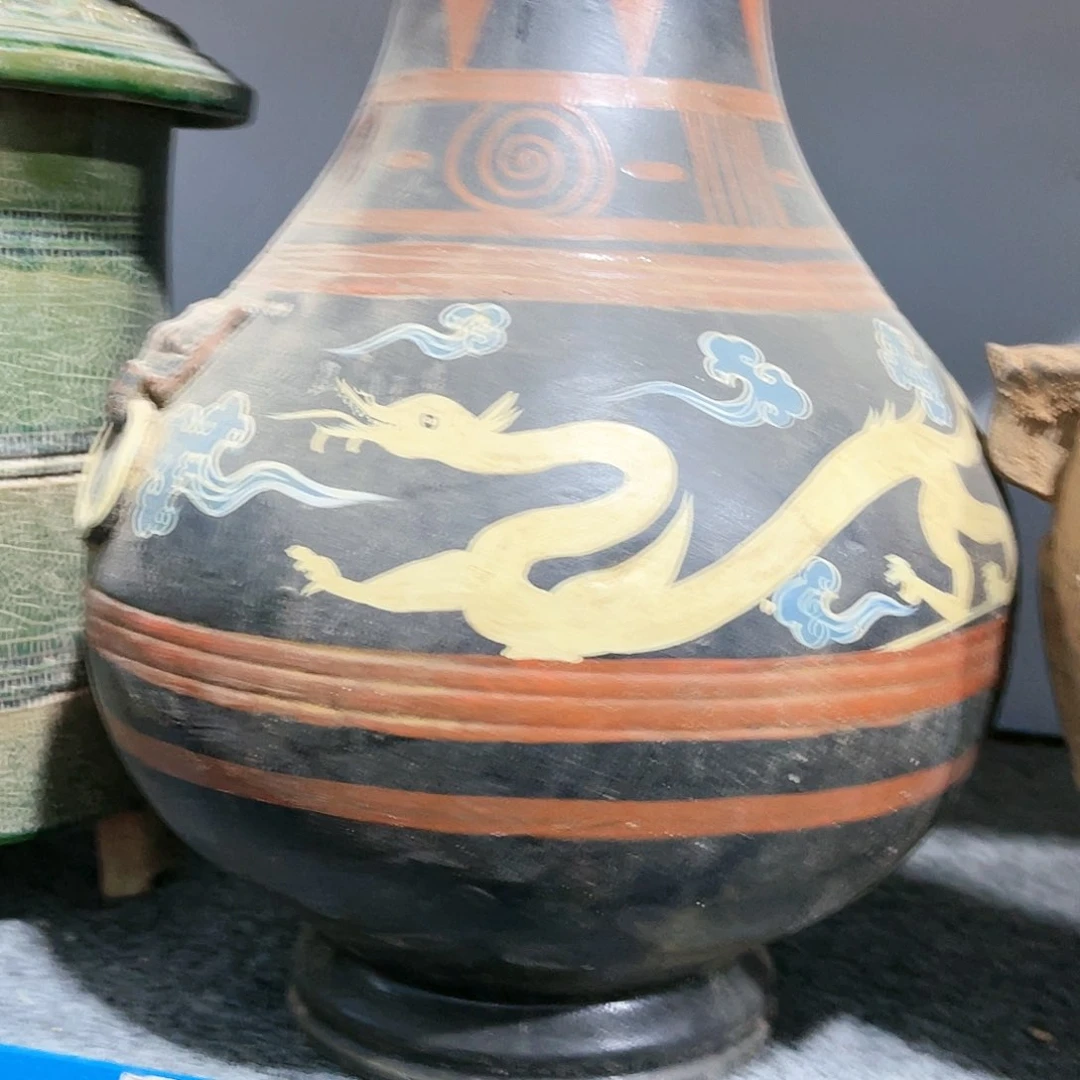 瓦当摆件摆件茶桌茶台陶瓷新****心