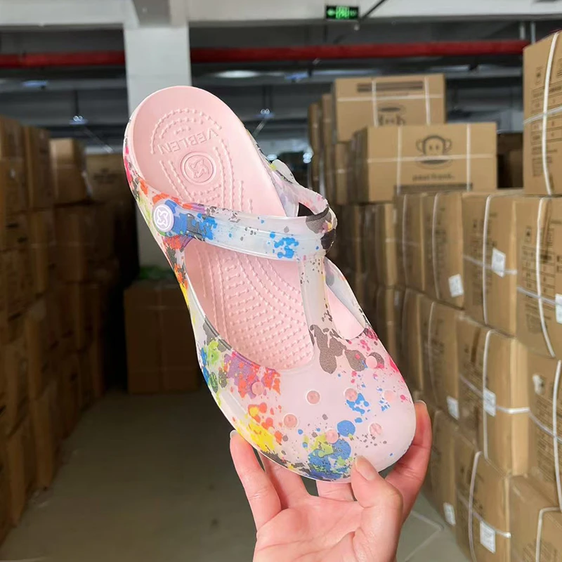 维布伦果冻鞋6039夏季女士洞洞鞋清凉透气软底防滑耐磨果冻沙滩鞋