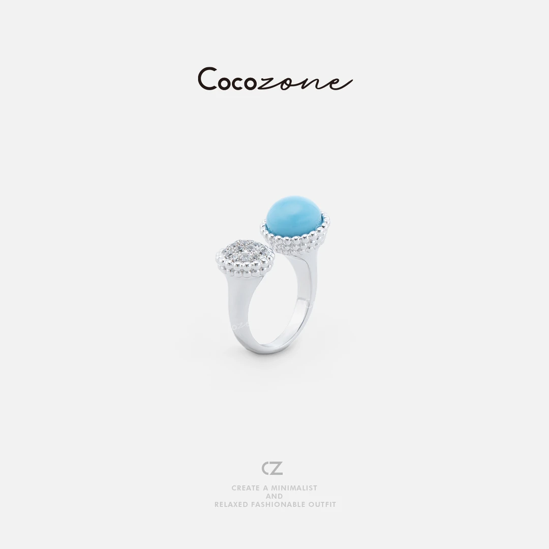 铜合金锆石戒指 COCO ZONE  法式小众设计轻奢气质戒指CD2A0415