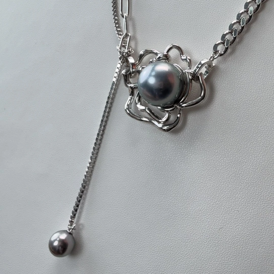 颈饰海水珍珠银S925镶嵌