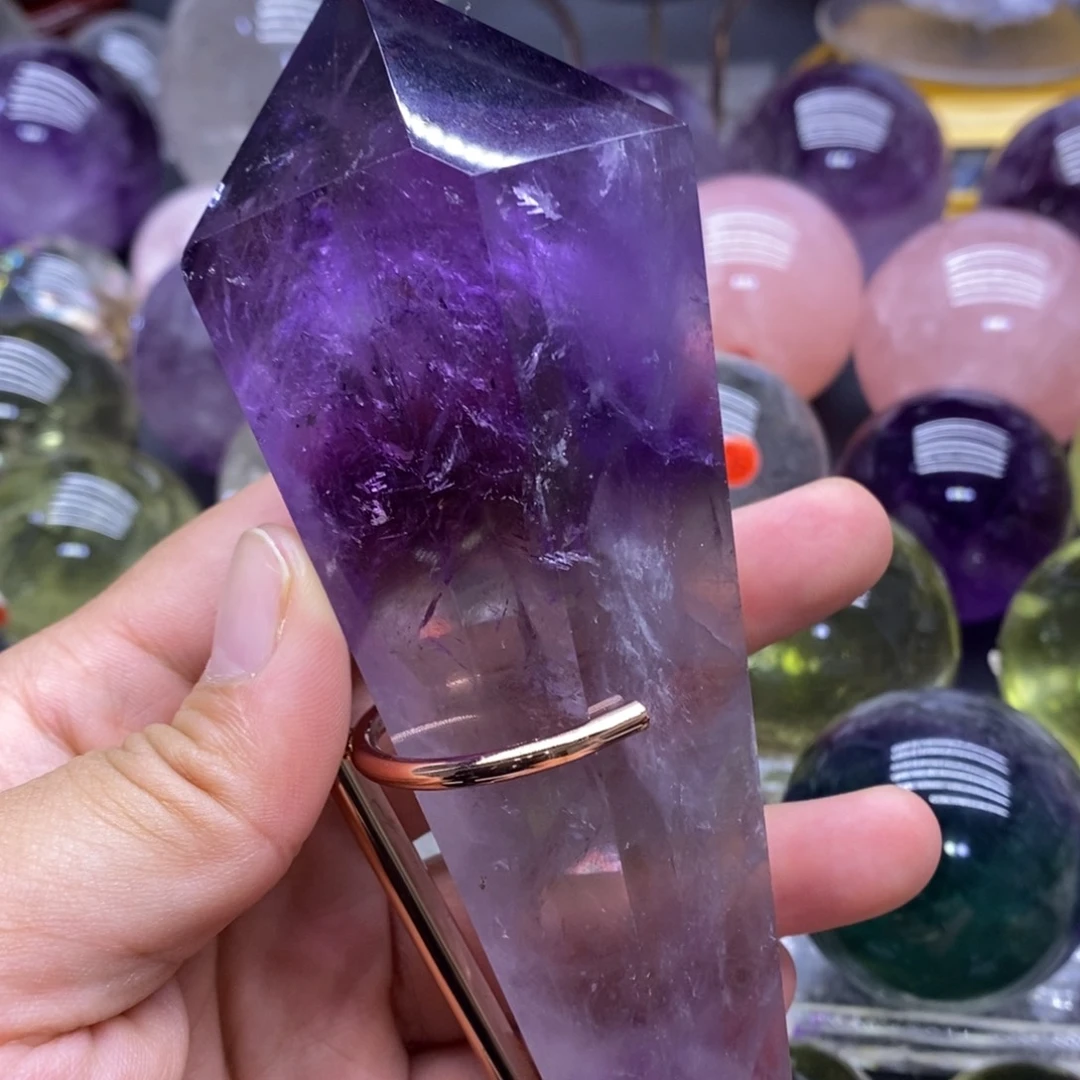 未镶嵌珠宝半成品紫晶6150紫水晶权杖