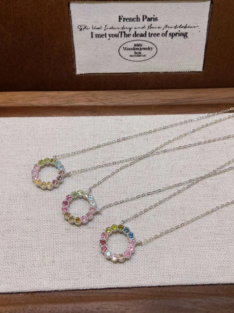 A278 925银碧玺甜甜圈套链多样性发一条