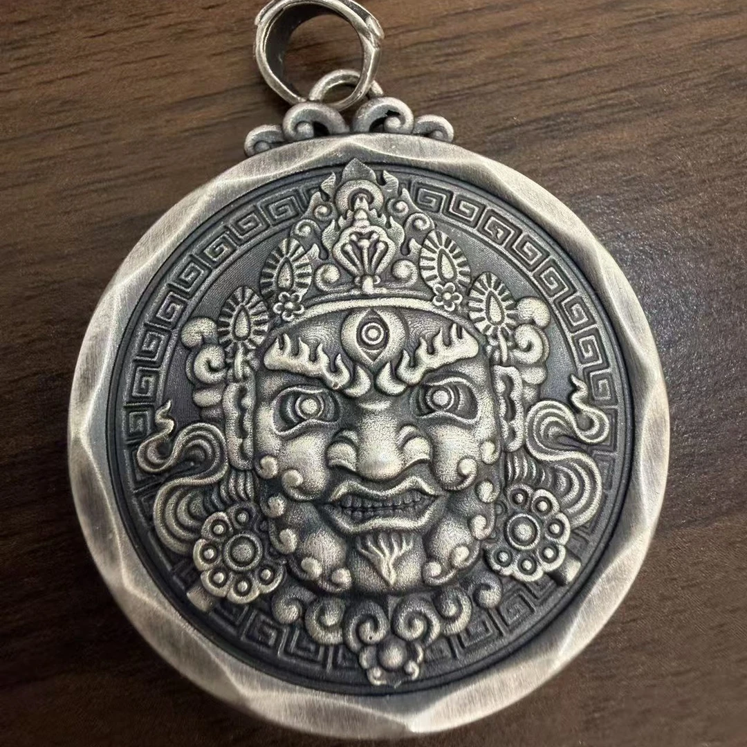 吊坠足银 纯银吊坠，黄财神大号62克999足银。