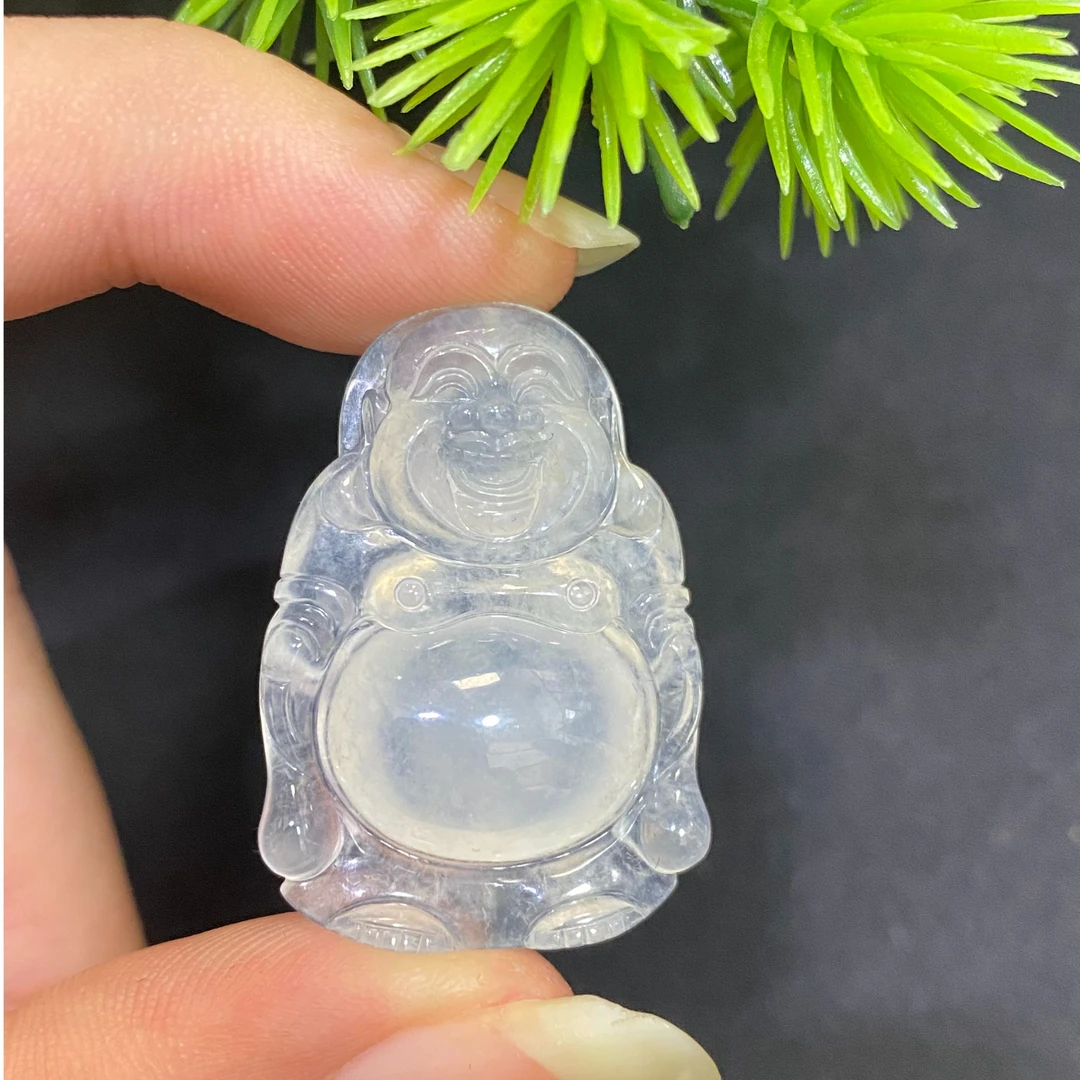 天然翡翠站佛吊坠