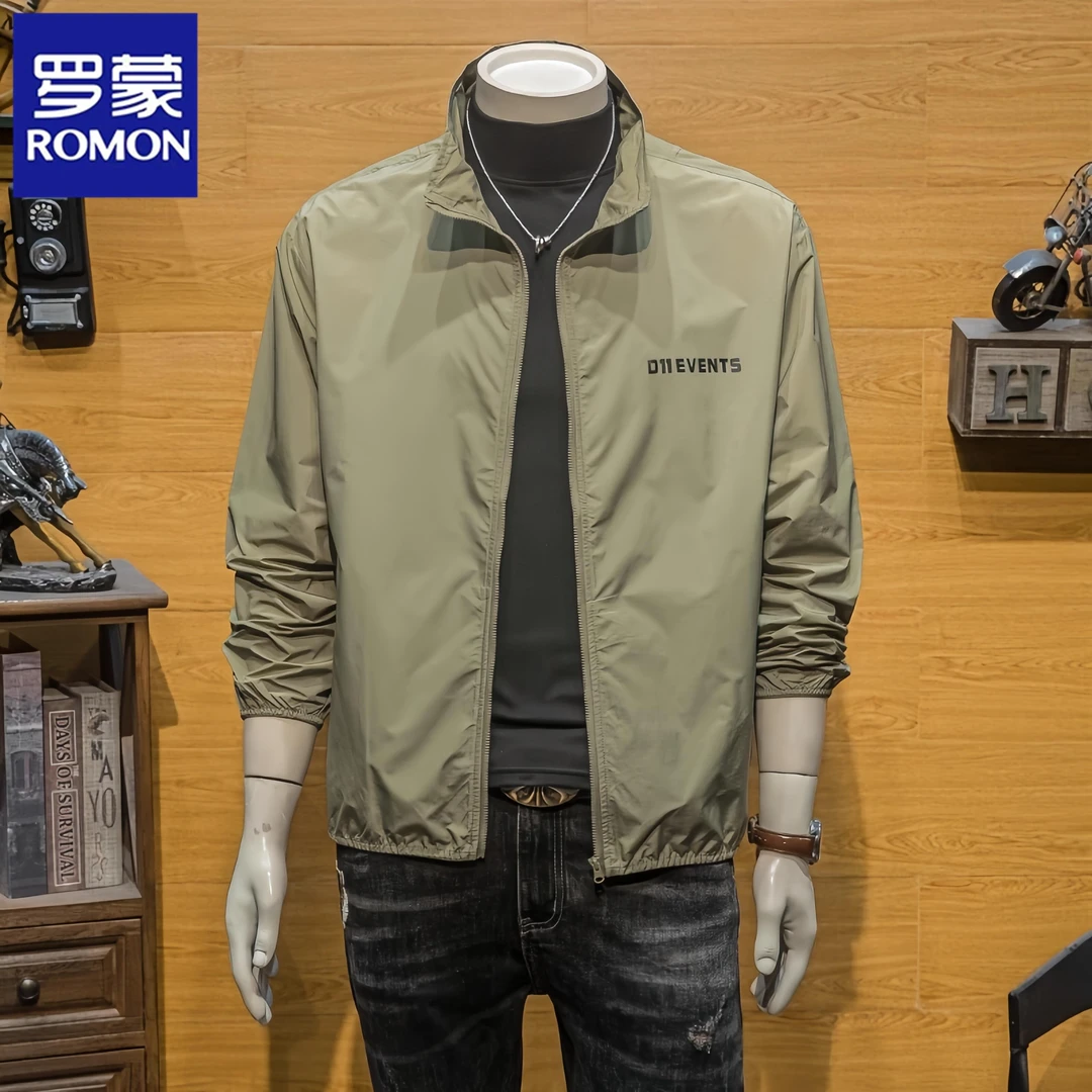 罗蒙春秋季男士外套2025新款潮流立领时尚夹克休闲潮牌百搭上衣服