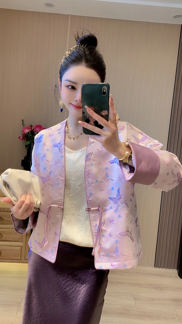 【云梦华蝶】新中式国风提花刺绣外套上衣女