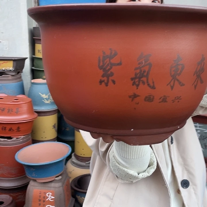 2个35紫气东来花盆紫砂花盆