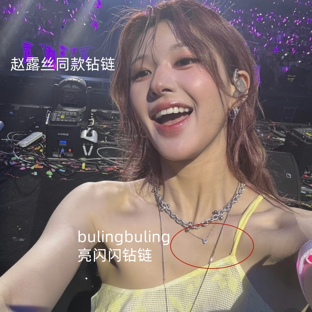 坠链均925银莫桑石 赵露思同款925银镀18K金莫桑钻项链礼物送女友