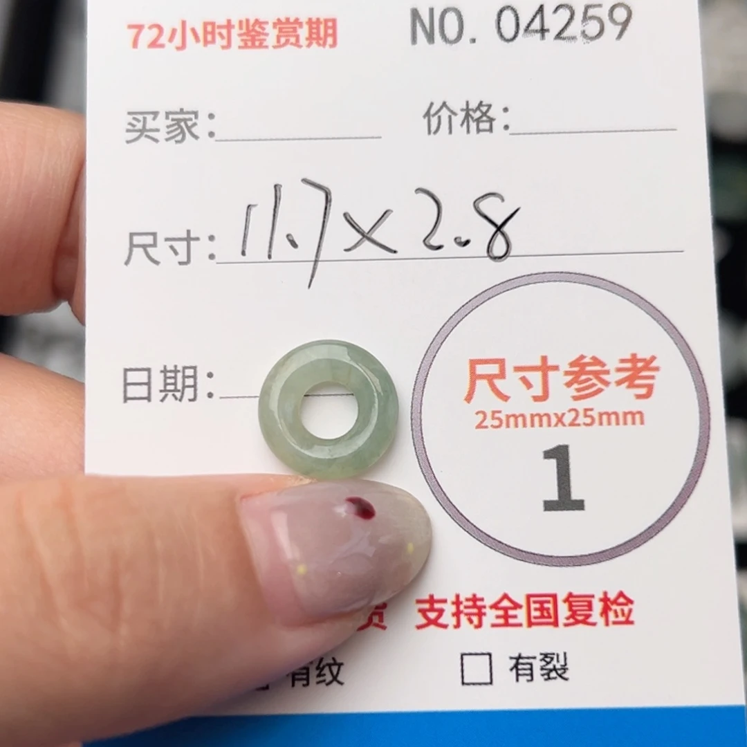 翡翠颈饰未镶嵌平安扣4259