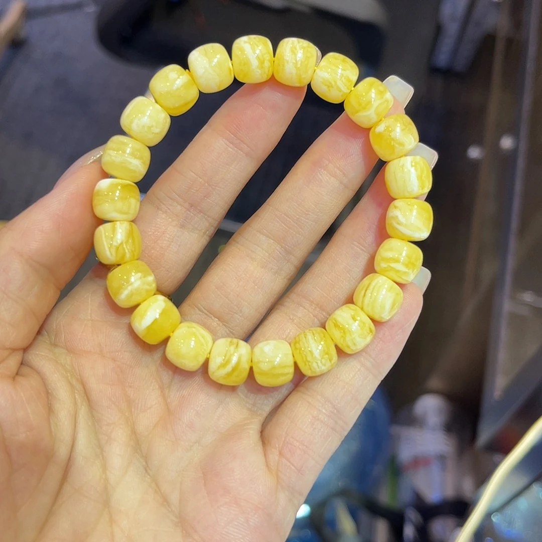 琥珀未镶嵌手链蜜蜡手串10