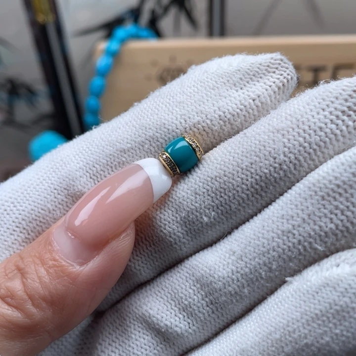 绿松石18K金镶嵌珠宝奇石6.5