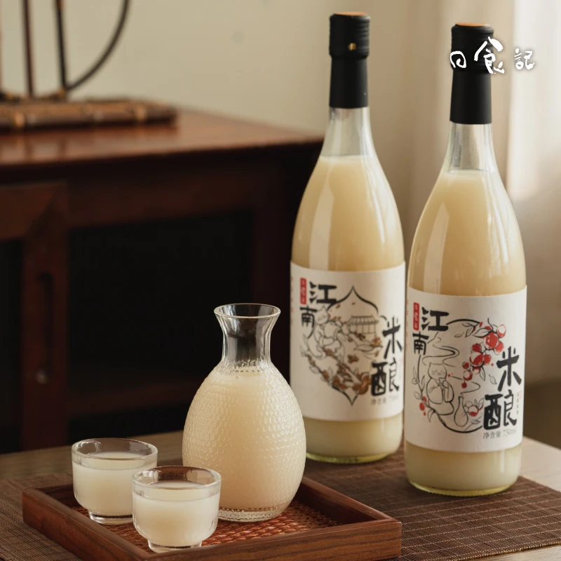 日食记江南米酿750ml桂花/荔枝风味米酒低度小甜酒糯米酒