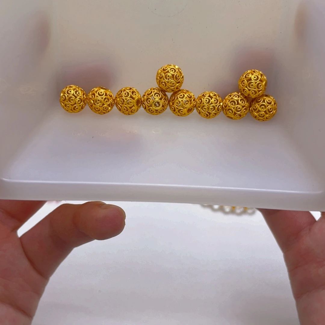 锆石铜合金镂空珠10mm2颗