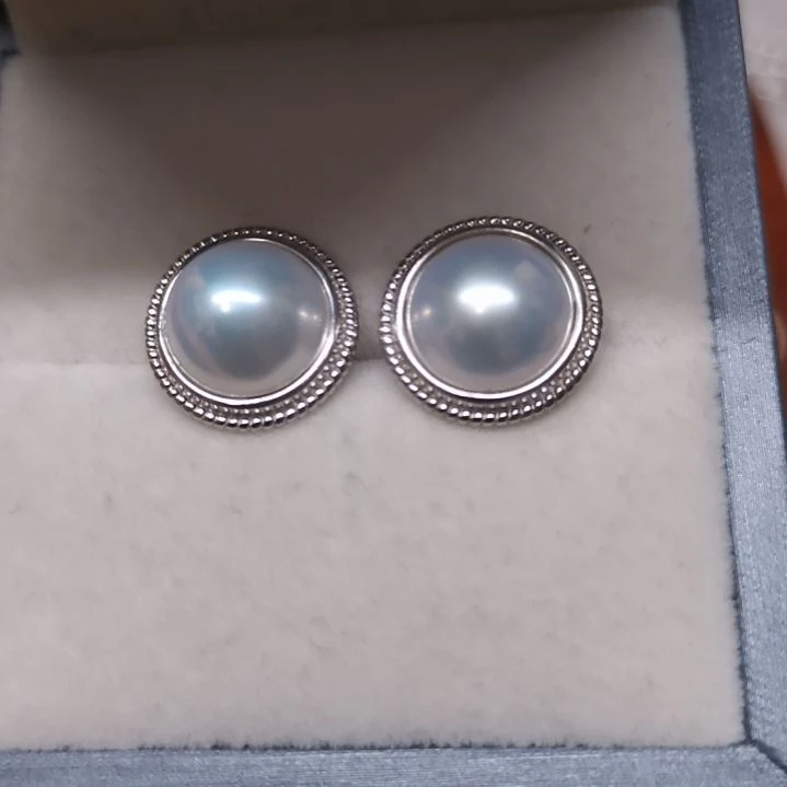 拼合珍珠（马贝珠）耳饰银S925镶嵌资****魔