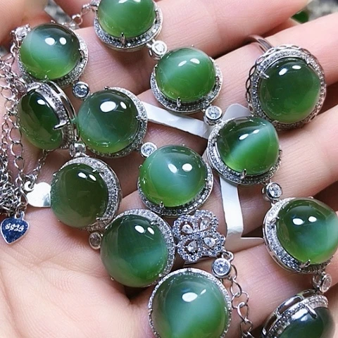 和田玉银S925镶嵌戒指