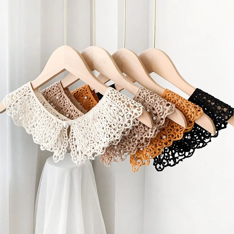 【网红爆款】四季可用韩版洋气花边珍珠蕾丝假领时尚百搭优雅有气质