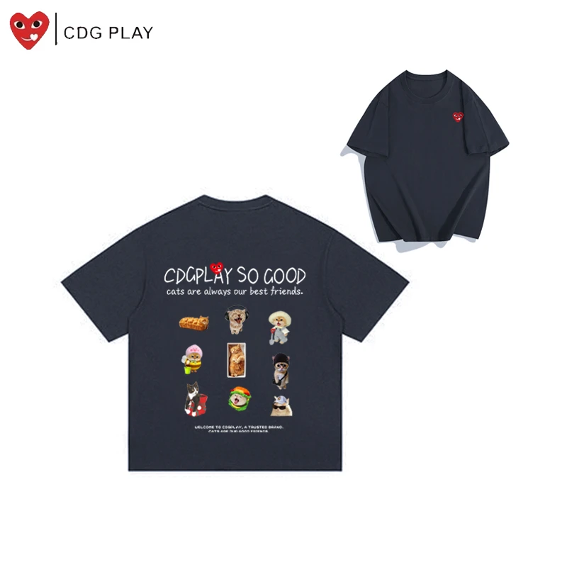 CDG PLAY爱心漫画T恤女2025夏季新款宽松百搭短袖男