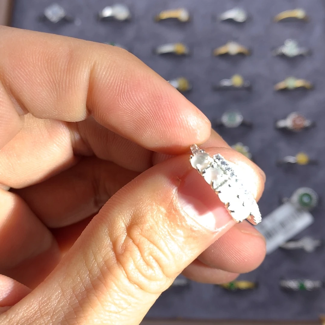 该****翡翠银S925镶嵌戒指130