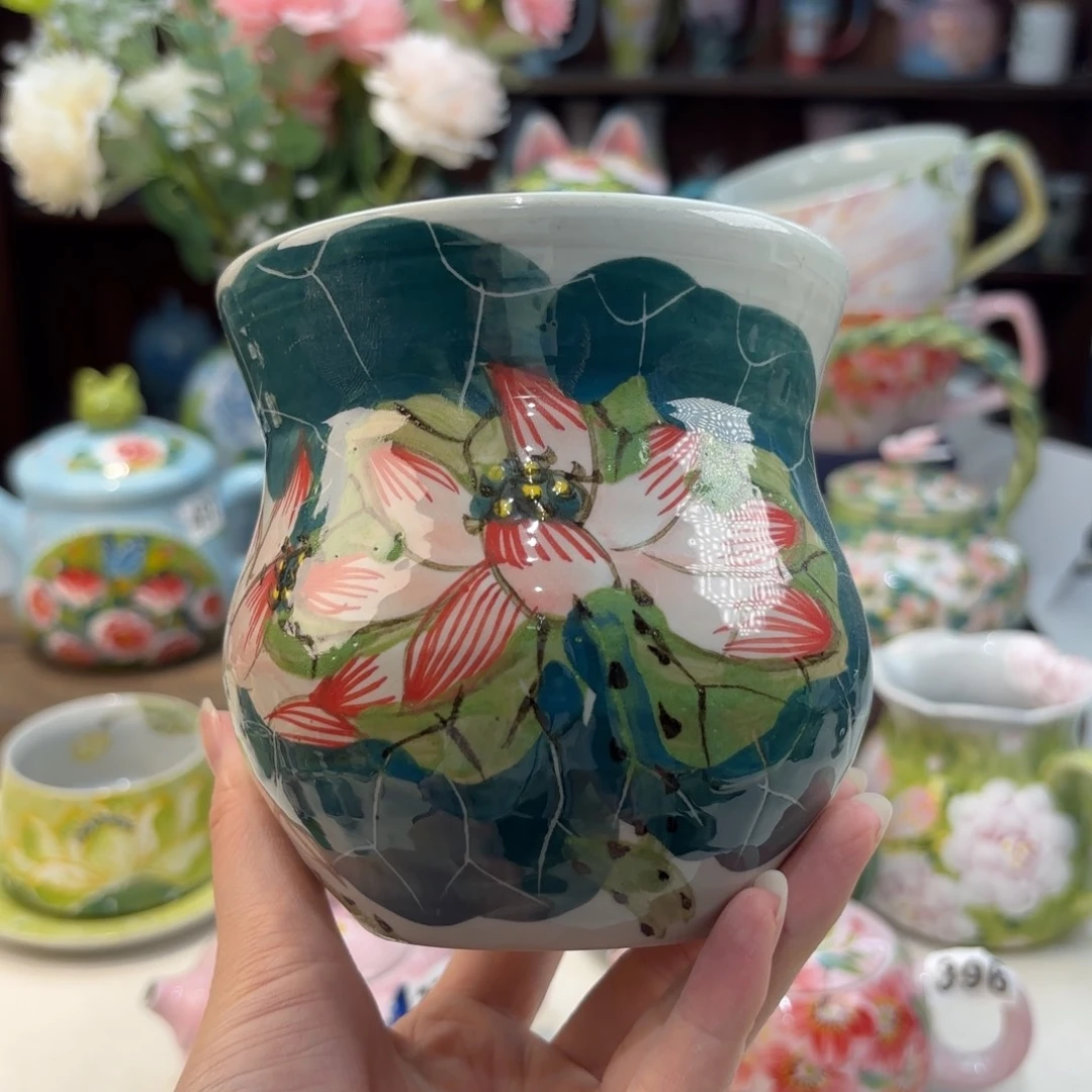 瓷片景德镇手绘高温釉下彩陶瓷茶具