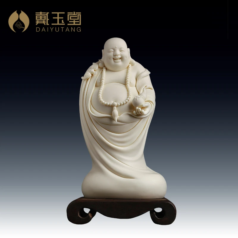 戴玉堂林建胜陶瓷摆件《福禄双全》站像家用弥勒工艺品礼物