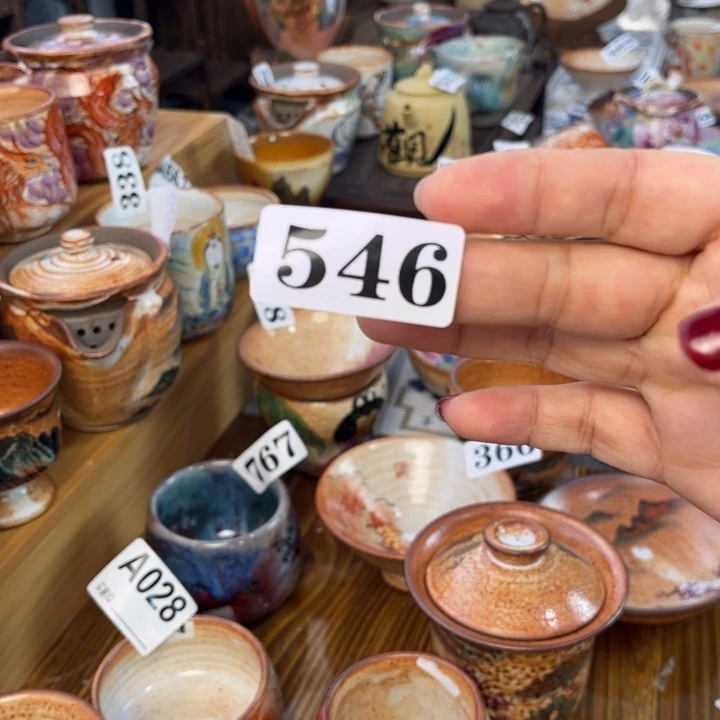 花***香全手工柴烧志野杯手绘546