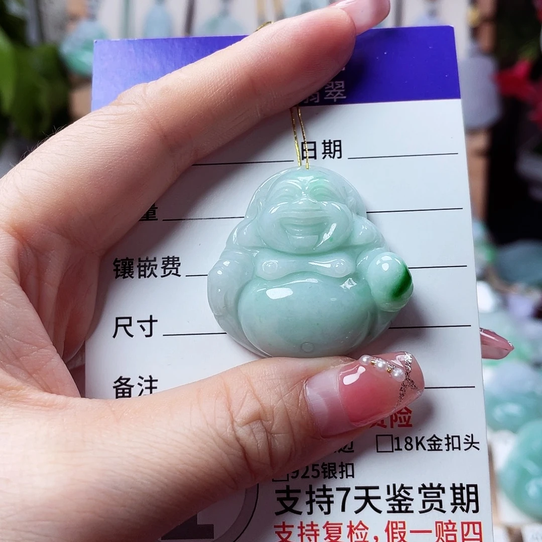 翡翠未镶嵌颈饰佛公37