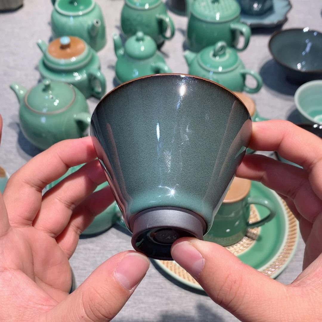 静**光龙泉青瓷茶具杯子